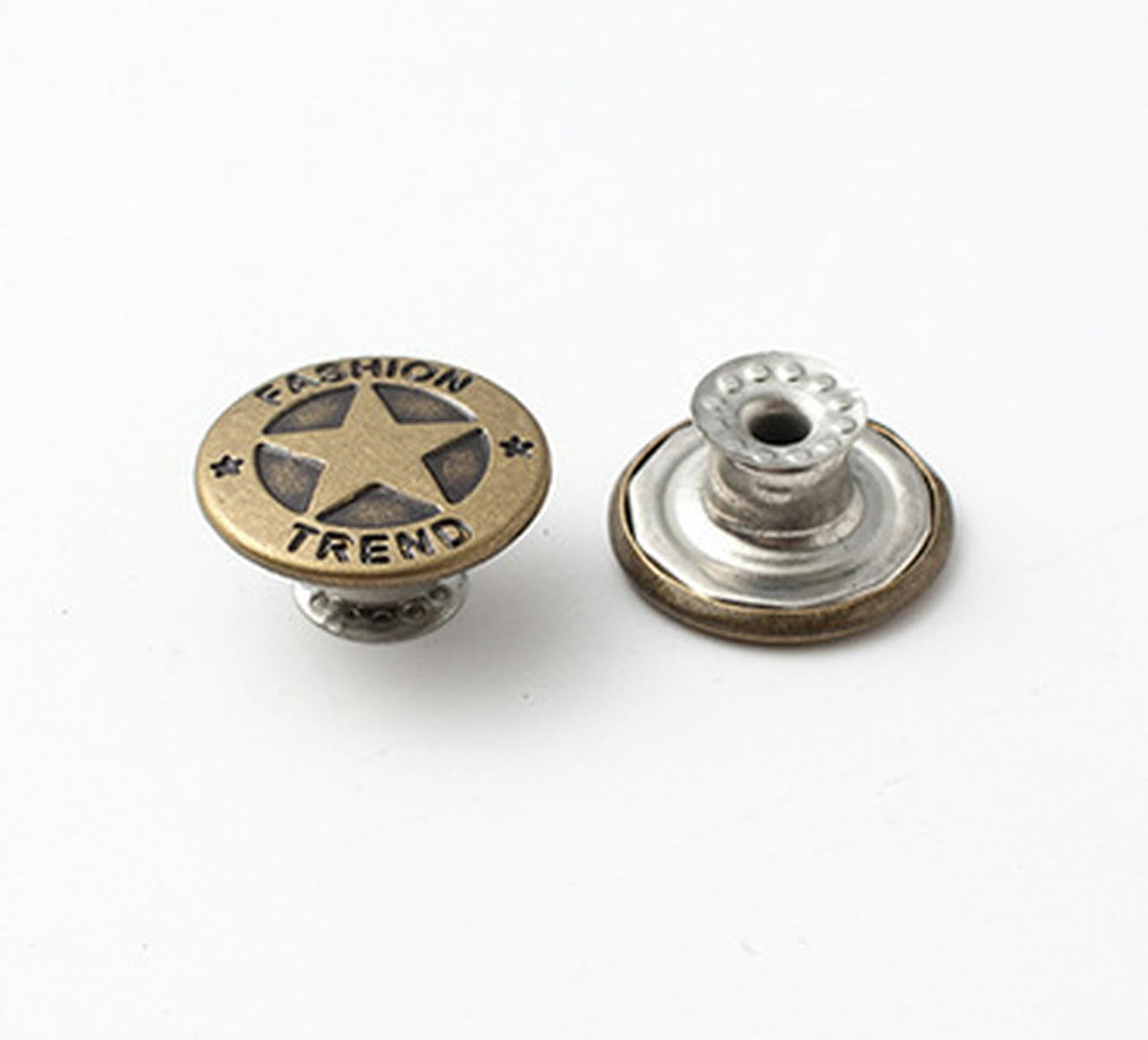 10Pcs 17MM Jeans Brass Jeans Button Casual Pants Bibs Shaking Head Button Denim Jacket Round Button-7-17MM : Amazon.co.uk: Home & Kitchen