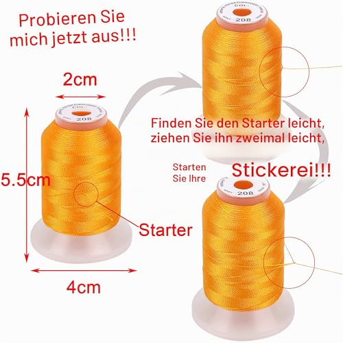 New brothread 40 Brother Farben Polyester Maschinen Stickgarn 500M (550Y) für Brother/Babylock/Janome/Singer/Kenmore Stickereimaschine