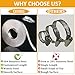 Hose Clamps Stainless Steel, Large Worm Gear Duct Pipe Hose Clamp Assortment Kit, Band Fittings Strap, 32.81FT Adjustable Metal Bolt with 20 Stronger Fasteners Screw for Plumbing Auto Tube Fuel Line