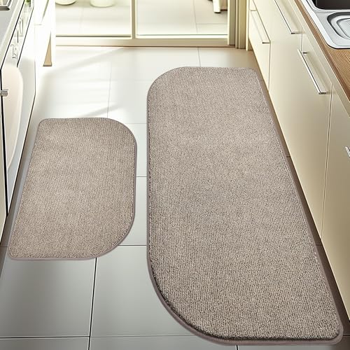 Image of Washable Kitchen Rugs Set of 2 (24 inch x 35.5 inch + 24 inch x 59 inch), Non Slip Kitchen Mats for Floor, Absorbent Indoor Entryway Runner Rugs for Laundry, Bathroom, Door, Bedroom (Roll Packing)
