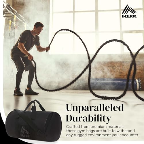 RBX Barrel Gym Bags for Men, Small Gym Bag for Women, Duffle Bag for Travel, Sports Bag, Camping, Weekend, Carry On, Overnight Duffel Bag for Women with Shoulder Strap - Image 5