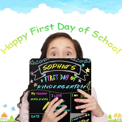 First-Last-Day-of-School-Sign-Board-Double-Sided-First-Last-Day-of-School-Board-Sign-Back-to-School-Chalkboard-Sign-Double-Sided-Photo-Prop-for-KidsMy-1st-Day-of-Kindergarten-Preschool First Last Day of School Sign Board Double Sided First Last Day of School Board Sign Back to School Chalkboard Sign Double Sided Photo Prop for KidsMy 1st Day of Kindergarten Preschool