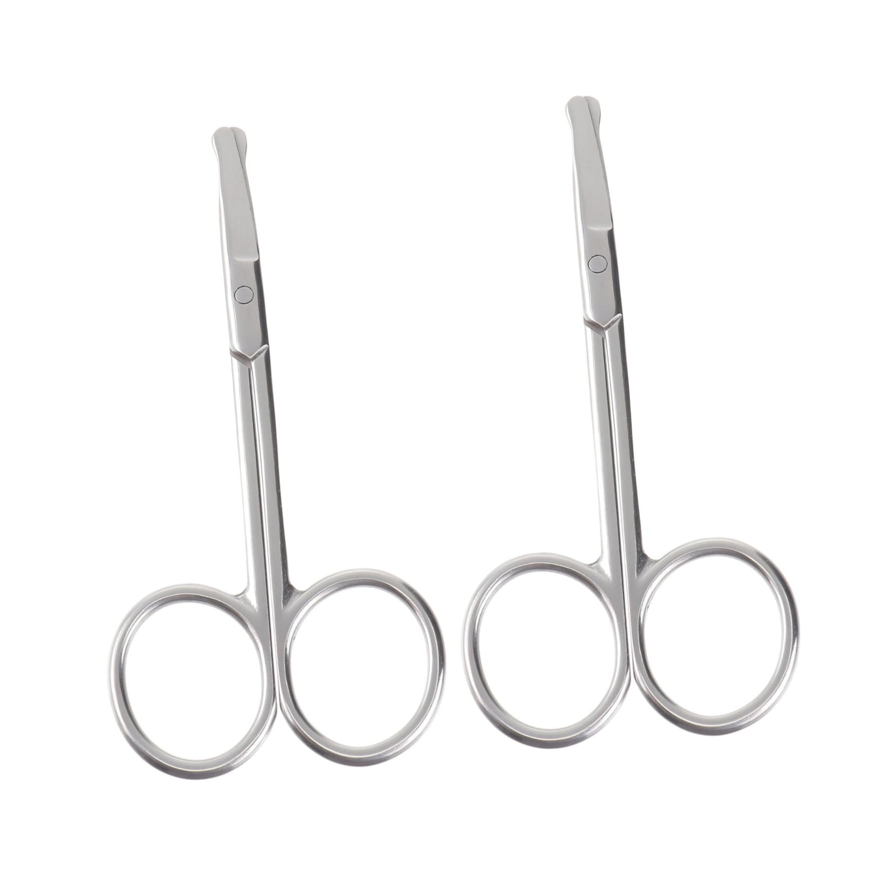 PLAFOPE 2Pcs Stainless Steel Eyebrow Trimming Tools Safe Easy Nose Hair Scissors and Scissors for Men Women Care Supplies for Home Use