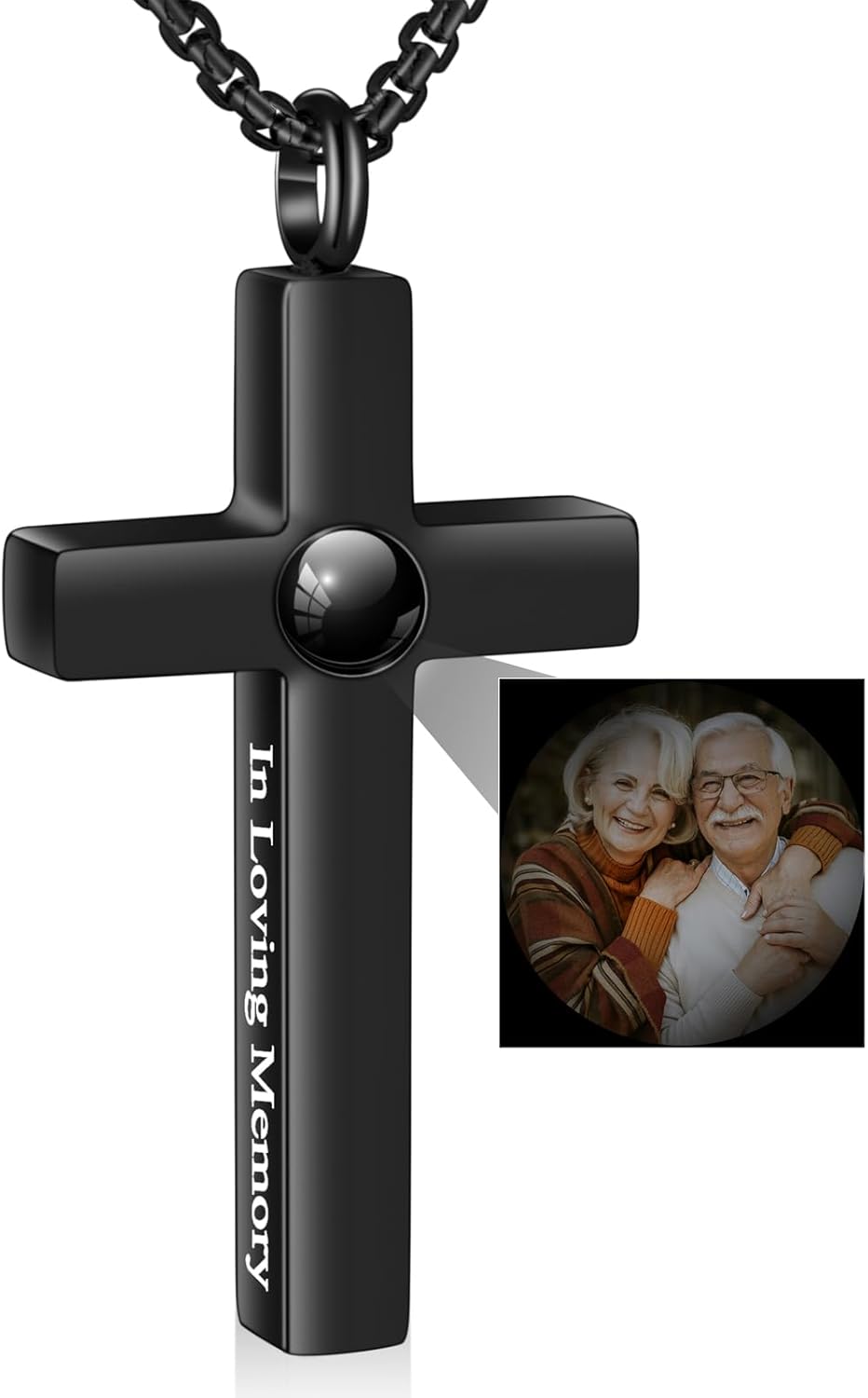 abooxiu Custom Urn Necklaces for Ashes Projection Cremation Jewelry with Photo Personalized Ash Necklace Memorial Urn Pendant Keepsake for Women Men