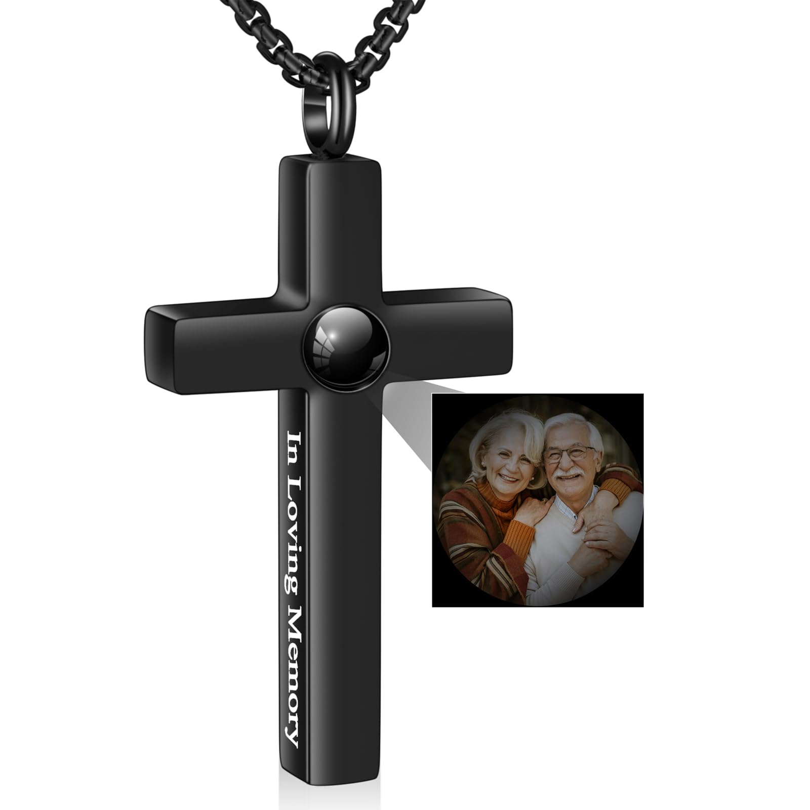 abooxiuCustom Urn Necklaces for Ashes Projection Cremation Jewelry with Photo Personalized Ash Necklace Memorial Urn Pendant Keepsake for Women Men