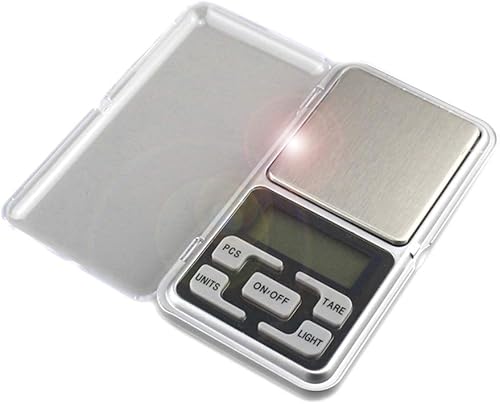 Miniatura 5 de Meichoon Báscula digital de joyería con escala miligrama, tamaño de bolsillo, Steelyard de alta precisión, 1.1 libras/17.64 oz (0.00 oz), recarga