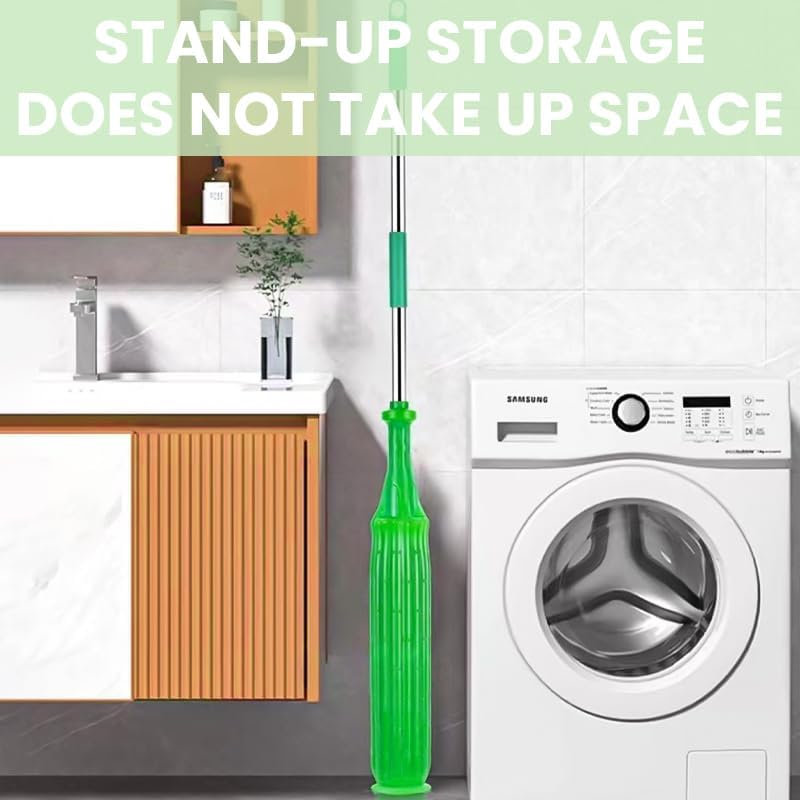 Image of 2-in-1 Self-Wringing Floor Mop with 360 Rotatable Head | Adjustable Handle Microfiber Mop for Wet & Dry Cleaning | Bathroom, Home & Office (Rich Green)