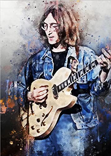Zyangcc John Lennon Toile murale sans cadre pour chambre à coucher ou salon 50 x 75 cm - Les Beatles, Paul McCartney, John Lennon, RIngo Starr, George Harrison Zyangcc John Lennon Toile murale sans cadre pour chambre à coucher ou salon 50 x 75 cm