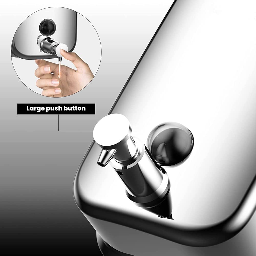 Dispenser di sapone manuale a pompa da parete in acciaio inox, dispenser di sapone per le mani, commerciale per bagno e cucina (800 ml)