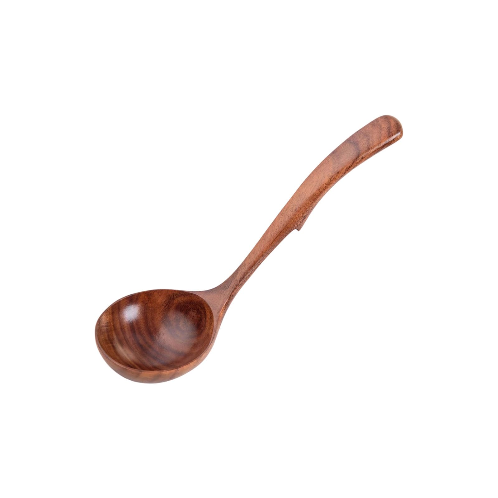 carotoe Sturdy Wooden Kitchen Spoon with Hanging Hook Soup Ladle Utensils User Friendly Wooden Serving Spoon Cooking with Hook