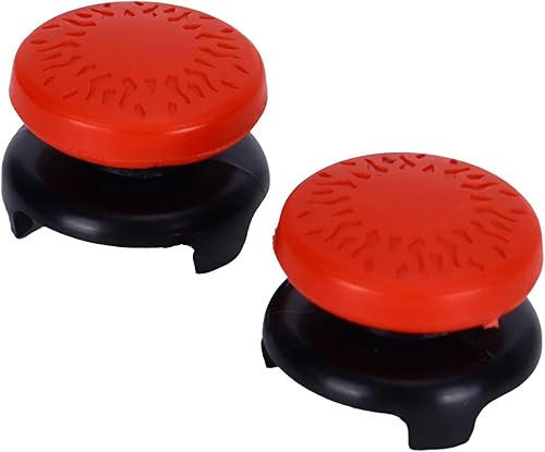 Miniatura 7 de ASHATA 2 unids Thumbstick para textura 3D Pulgar Grip Stick Joystick Thumbstick para PS 5 Controller Rojo