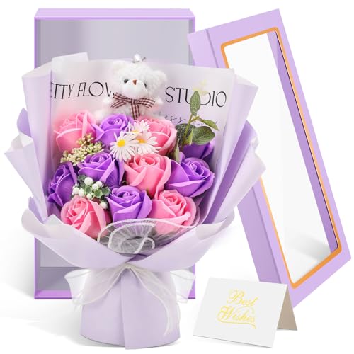 Suncalla 12.6 x 7.1 Inches Valentine's Day Flowers Bouquet with