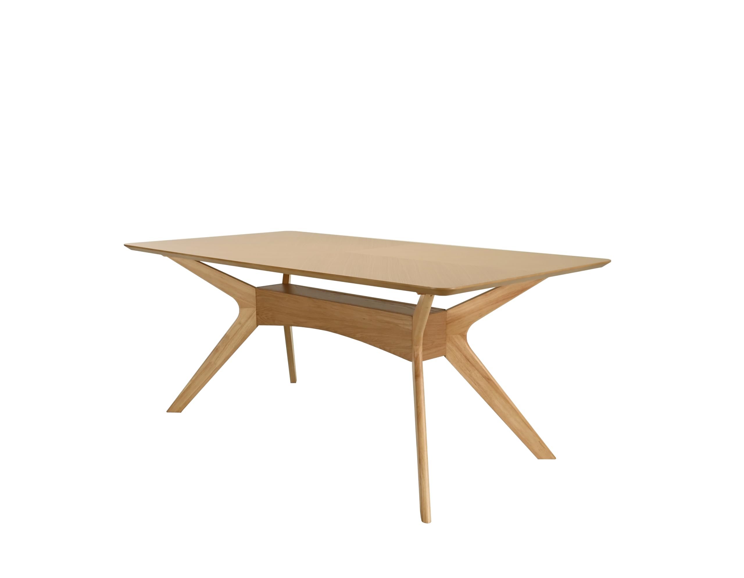 Midtown Concept Dixon Dining Table in an oak finish, viewed from the front, showcasing its modern design.