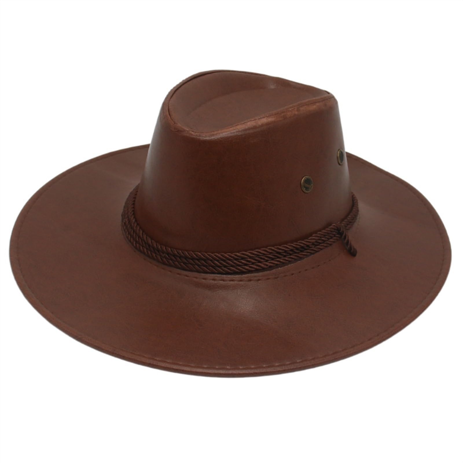 Cappello da Cowboy Cappello da Cowgirl in Pelle Solida Cappello da Country Classico Jazz da Donna Cappelli in Feltro Cappelli da Cavaliere retrò for Uomo