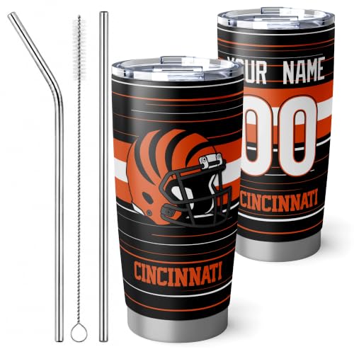 Image of Cincinnati Tumbler 20oz Travel Mug Gifts Custom Name Number
