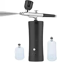 Aerógrafo Portátil com Mini Compressor Sem Fio para Decoração de Bolos (Preto)