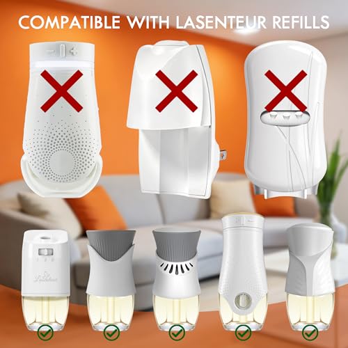 Image of Plug In Air Freshener Starter Kit for Home, 12 Refills + 1 Warmer | Hawaiian, Jasmine & Fresh Cotton Summer Scents for Bathroom, Compatible with Air Wick & Glade, Not Include Glade Plus