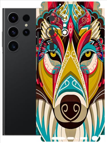 Image of AtOdds - Full Body Back Screen Guard Protector Film - Lamination Wrap Skin Sticker Compatible with Samsung Galaxy S23 Ultra (5G) | Scratchproof Matte Finish (Mighty Wolf)