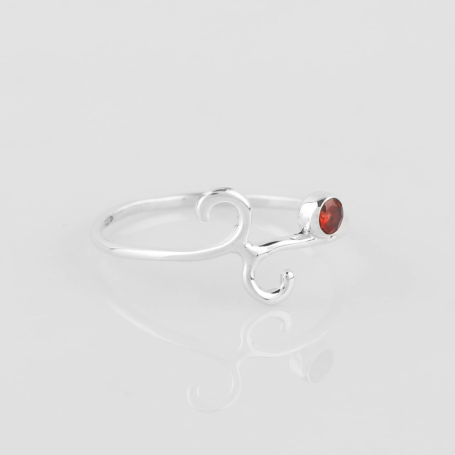 Solid 925 Sterling Silver Genuine Red Garnet Stone Ring, Designer Jewelry, Gemstone Ring, Healing Crystals, Birthday, Boho Handmade | Promise Wedding Ring | Gift for Women (7) - Image 5