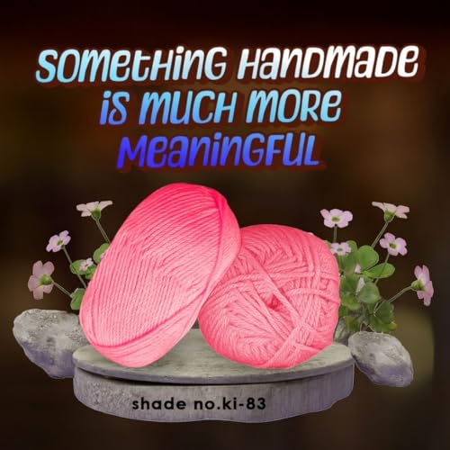 Image of VCR Magenta Pink Yarn, 100 Grams Hank, 190 Meters Length, Acrylic Ball for Crochet and Knitting, Soft Crosia Threads, Pack of 1 Yarn, Suitable for DIY Crafts