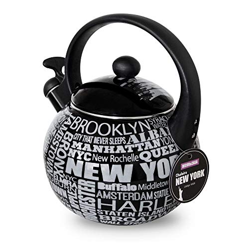 Chaleira Esmaltada New York Com Apito 2,2 Litros - 10528 - Decor e casa