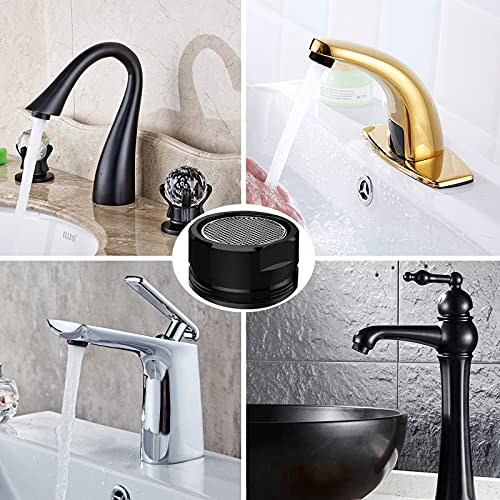 4Pcs 2.2 Gpm Faucet Aerator, 2 Pack Aeration Filter Replacement Parts With Brass Housing 15/16 Inch 24Mm Male Thread Aerator Faucet Filter With Gasket For Kitchen And Bathroom (Black) #TOP6