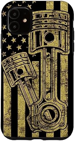 iPhone 11 Mechanic engine piston american flag mechanical engineer Case