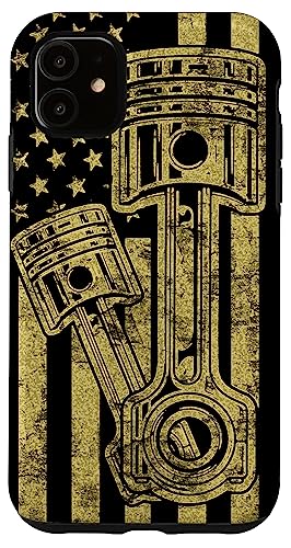 Iphone 11 Mechanic Engine Piston American Flag Mechanical Engineer Case #TOP12