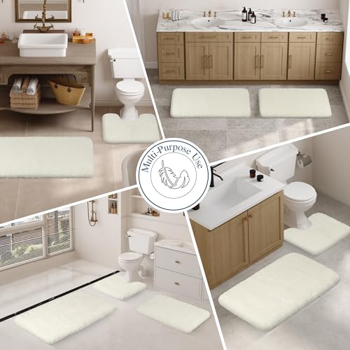 Walensee Large Bathroom Rug (24 x 60, Ivory) Extra Soft and Absorbent Shaggy Bathroom Mat Machine Washable Microfiber Bath Mat for Bathroom, Non Slip Bath Mat, Luxury Bathroom Floor Mats by Walensee - Image 8