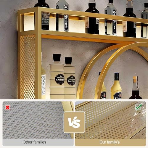 Étagère à vin murale industrielle en métal pour rangement de bouteilles