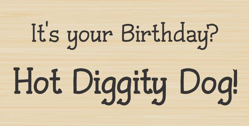 DRS Designs Rubber Stamps Hot Diggity Dog Birthday Greeting Rubber Stamp by DRS Designs