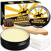 Saddle Soap for Leather – All-Natural 3-in-1 Leather Cleaner & Conditioner Kit with Horsehair Brush & Cloth – For Boots, Bags, Saddles, Car Interiors, Shoes 3.52oz