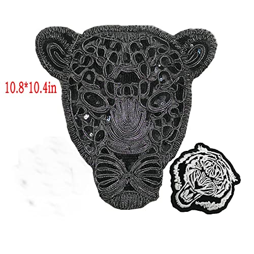 Fashion Patch Sequins Black Panther Head Embroidery Clothing Repair Diy Handmade Patch (Color A) #TOP5