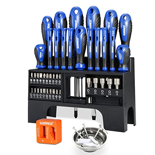 44-Piece Screwdriver Set, Magnetic Screwdriver Kit With Plastic Racking, Precision Screwdrivers For Home Repair, Improvement, Diy Craft, Men Tools Gift, Sorako Screw Driver Set #TOP2