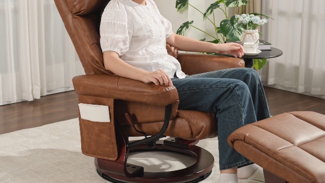 Amazon.com: MCombo Manual Swivel Recliner with Ottoman, Reclining
