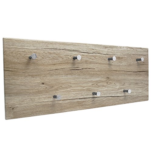 My-goodbuy24 Garderobe Wandgarderobe Struktur Eiche San Remo mit 7 Haken Wandpaneel Flurgarderobe Garderobenpaneel Garderobenleiste