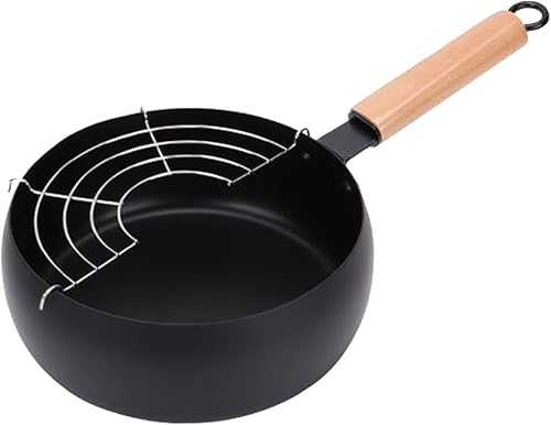 Miniatura 1 de MagiDeal Freidora antiadherente Tempura japonesa con escurridor de aceite y calentador de leche, 7.9 in