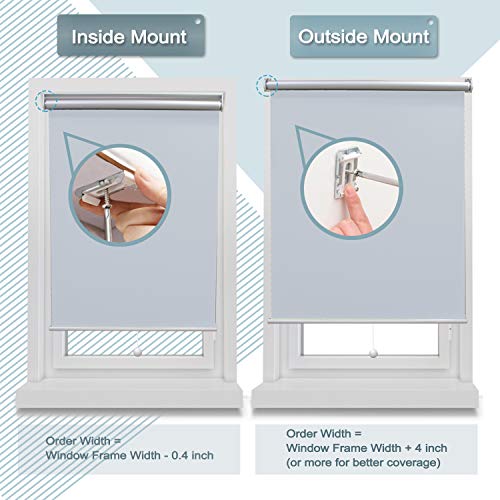 image for Allesin Cordless Roller Shades Blinds Spring Blackout Thermal White 27