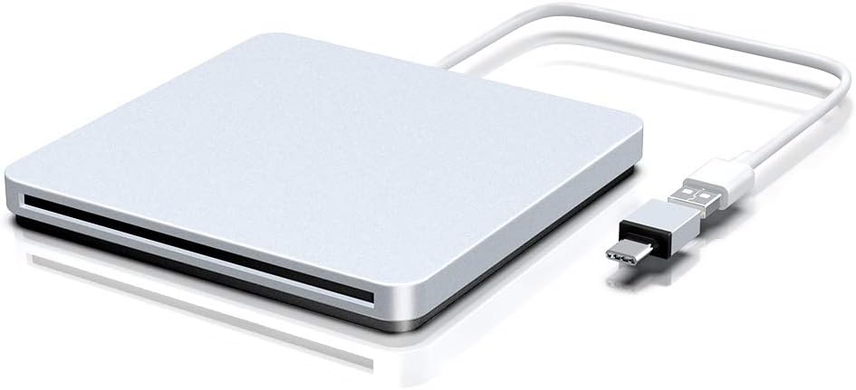 BENGOO External CD DVD Drive, USB Type C Ultra Slim Portable Drive CD DVD-RW DVD/CD ROM Burner Writer Rewriter Superdrive Compatible with Mac MacBook Pro Air Laptop Desktop PC Windows Linux OS