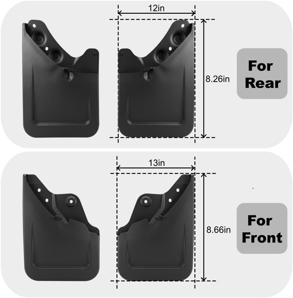 Mud Flaps for 2024-2026 Toyota Tacoma Accessories (4th Gen) - No-Drill Splash Guards Front & Rear Set, Heavy-Duty Fender Mudguards for SR, SR5, TRD Sport, Off-Road & Limited
