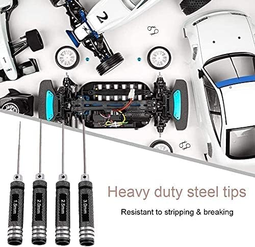 4pcs Hex Screw Driver, RC Tools Kit Hexagon Screwdriver Set for RC Car Boat Quadcopter Helicopter (1.5mm 2mm 2.5mm 3.0mm)