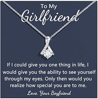 D Dongjiangjin Gift Gifts for Her , Silver Cubic Zirconia Pendant Necklace Jewellery Present for Women Christmas Wedding Birthday