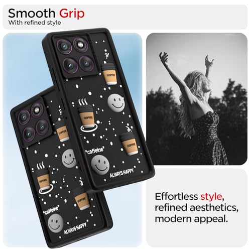 Image of Pikkme Back Cover for Motorola Moto Edge 60 Pro 5G | Cute Fun Cartoon 3D Bear Silicone Full Body Protection Bumper Case (Black)