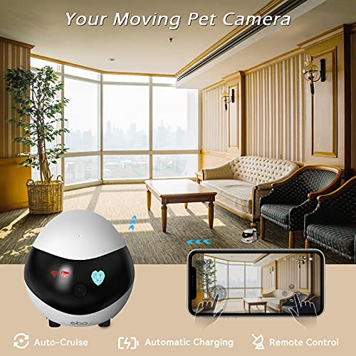 Enabot Ebo SE Movable Smart Pet Dog Camera Robot, Wireless Auto-Cruise Self-charging 1080P HD w/Night Vision 2-Way Audio… - Image 4