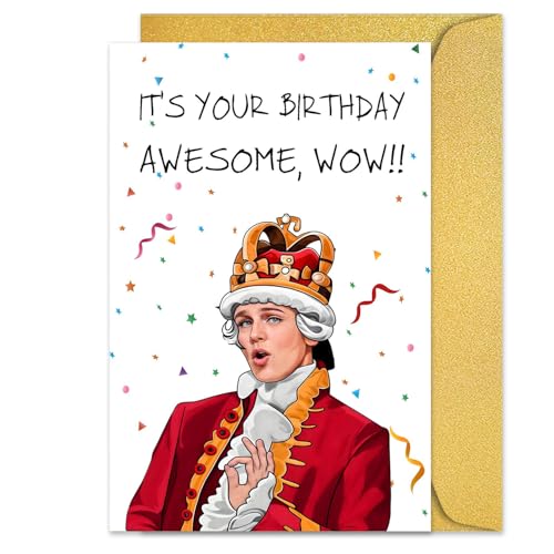 Hamilton Birthday Card with Envelope Funny Birthday Cards for Men Inspired by Hamilton the Musical Perfect Paper Greeting Birthday Gift Card for Husband or Son Theatre Lovers Gift