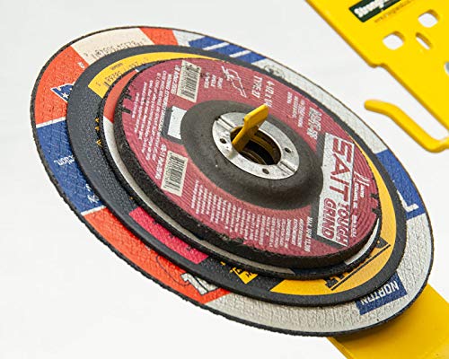 Miniatura 4 de Soporte para amoladora con colgador de cable ajustable, placa anti-inclinación con almacenamiento de partes, sostiene amoladora de 4.5 a 7 pulgadas,