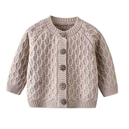 Miccina Cardigã para Meninos Meninas Suéter Infantil Algodão Botão Jaqueta de Malha Inverno Quente C