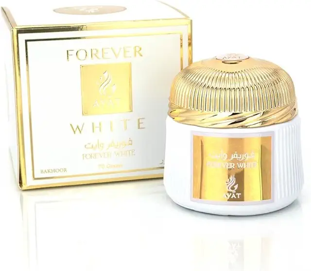 Encens Bakhour Forever White - Parfum d'Ambiance Oriental 70g Fabriqué à Dubaï