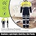 Coverall for Men High Visibility with 2 Inch Reflective Tape for Industrial Workers Safety Classic Coveralls, Yellow&Navy-XXL