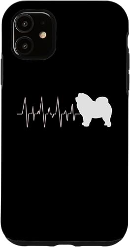 iPhone 11 EKG Heartbeat Funny Chow Chow Dog Lover Owner Women Girls Case